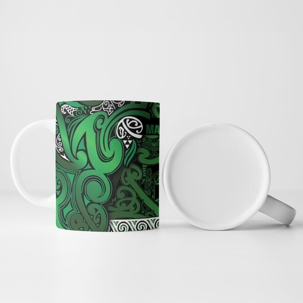Aotearoa Iwi Ngati Maniapoto Ceramic Mug Maori Wharenui House Tribal Pattern