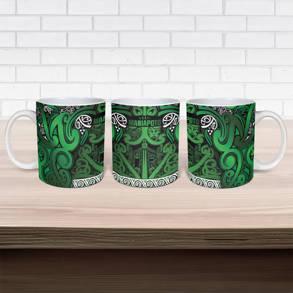 Aotearoa Iwi Ngati Maniapoto Ceramic Mug Maori Wharenui House Tribal Pattern