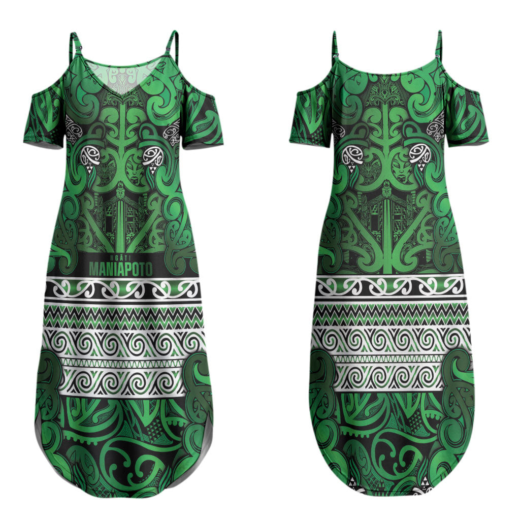 Aotearoa Iwi Ngati Maniapoto Couples Matching Summer Maxi Dress and Long Sleeve Button Shirt Maori Wharenui House Tribal Pattern