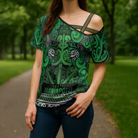 Aotearoa Iwi Ngati Maniapoto Cross Shoulder Shirt Maori Wharenui House Tribal Pattern