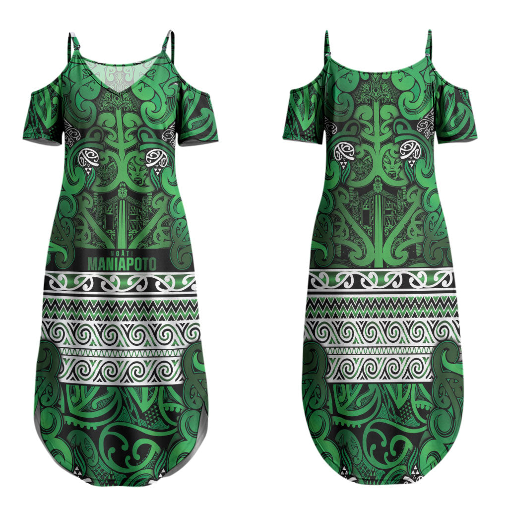 Aotearoa Iwi Ngati Maniapoto Family Matching Summer Maxi Dress and Hawaiian Shirt Maori Wharenui House Tribal Pattern