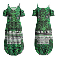 Aotearoa Iwi Ngati Maniapoto Family Matching Summer Maxi Dress and Hawaiian Shirt Maori Wharenui House Tribal Pattern