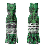 Aotearoa Iwi Ngati Maniapoto Family Matching Tank Maxi Dress and Hawaiian Shirt Maori Wharenui House Tribal Pattern