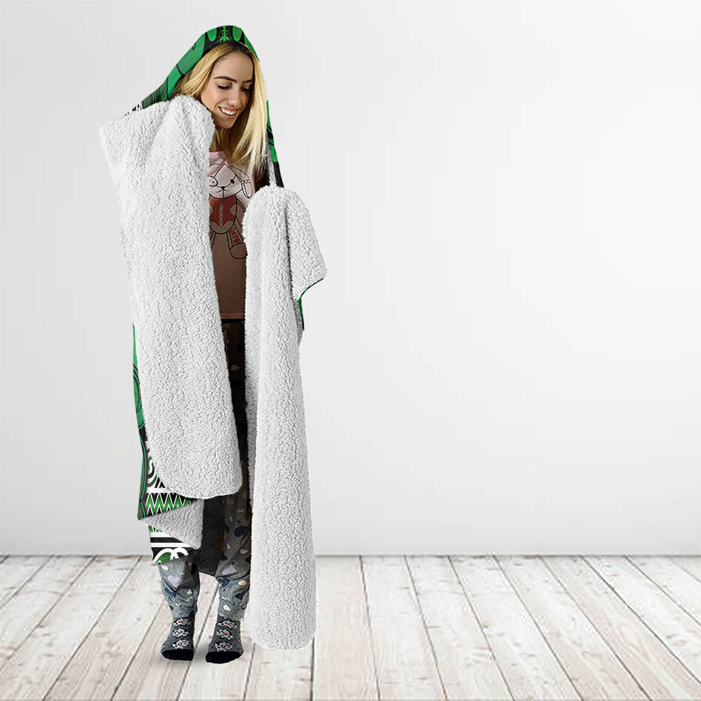 Aotearoa Iwi Ngati Maniapoto Hooded Blanket Maori Wharenui House Tribal Pattern
