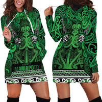 Aotearoa Iwi Ngati Maniapoto Hoodie Dress Maori Wharenui House Tribal Pattern