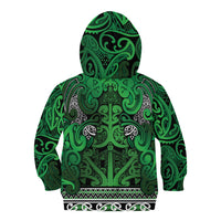 Aotearoa Iwi Ngati Maniapoto Kid Hoodie Maori Wharenui House Tribal Pattern