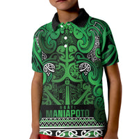 Aotearoa Iwi Ngati Maniapoto Kid Polo Shirt Maori Wharenui House Tribal Pattern