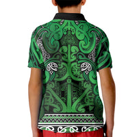 Aotearoa Iwi Ngati Maniapoto Kid Polo Shirt Maori Wharenui House Tribal Pattern