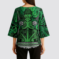Aotearoa Iwi Ngati Maniapoto Kimono Sleeve Blouse Maori Wharenui House Tribal Pattern