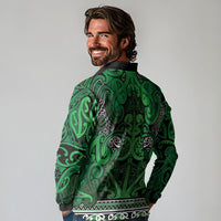 Aotearoa Iwi Ngati Maniapoto Long Sleeve Polo Shirt Maori Wharenui House Tribal Pattern