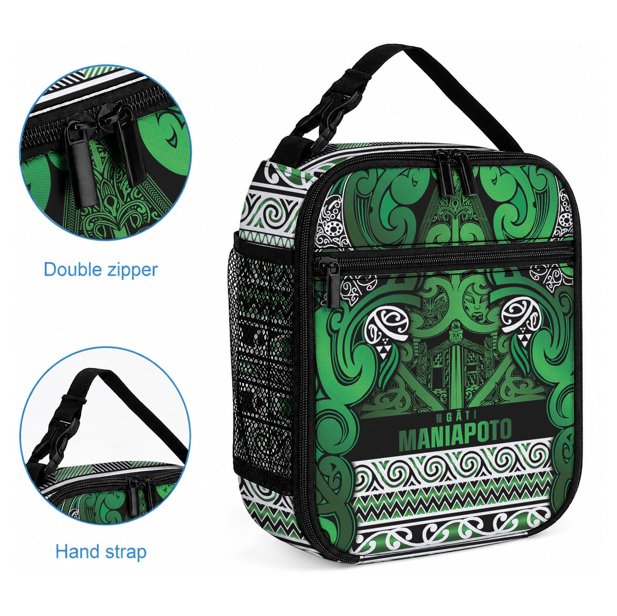 Aotearoa Iwi Ngati Maniapoto Lunch Bag Maori Wharenui House Tribal Pattern