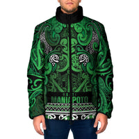 Aotearoa Iwi Ngati Maniapoto Padded Jacket Maori Wharenui House Tribal Pattern