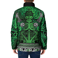 Aotearoa Iwi Ngati Maniapoto Padded Jacket Maori Wharenui House Tribal Pattern