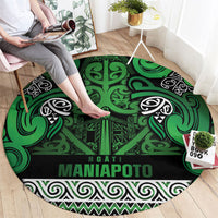 Aotearoa Iwi Ngati Maniapoto Round Carpet Maori Wharenui House Tribal Pattern