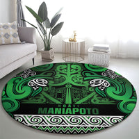 Aotearoa Iwi Ngati Maniapoto Round Carpet Maori Wharenui House Tribal Pattern