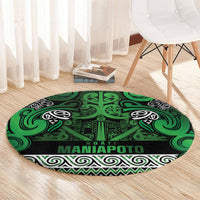 Aotearoa Iwi Ngati Maniapoto Round Carpet Maori Wharenui House Tribal Pattern