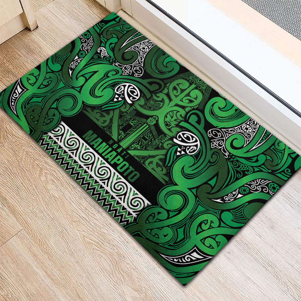 Aotearoa Iwi Ngati Maniapoto Rubber Doormat Maori Wharenui House Tribal Pattern