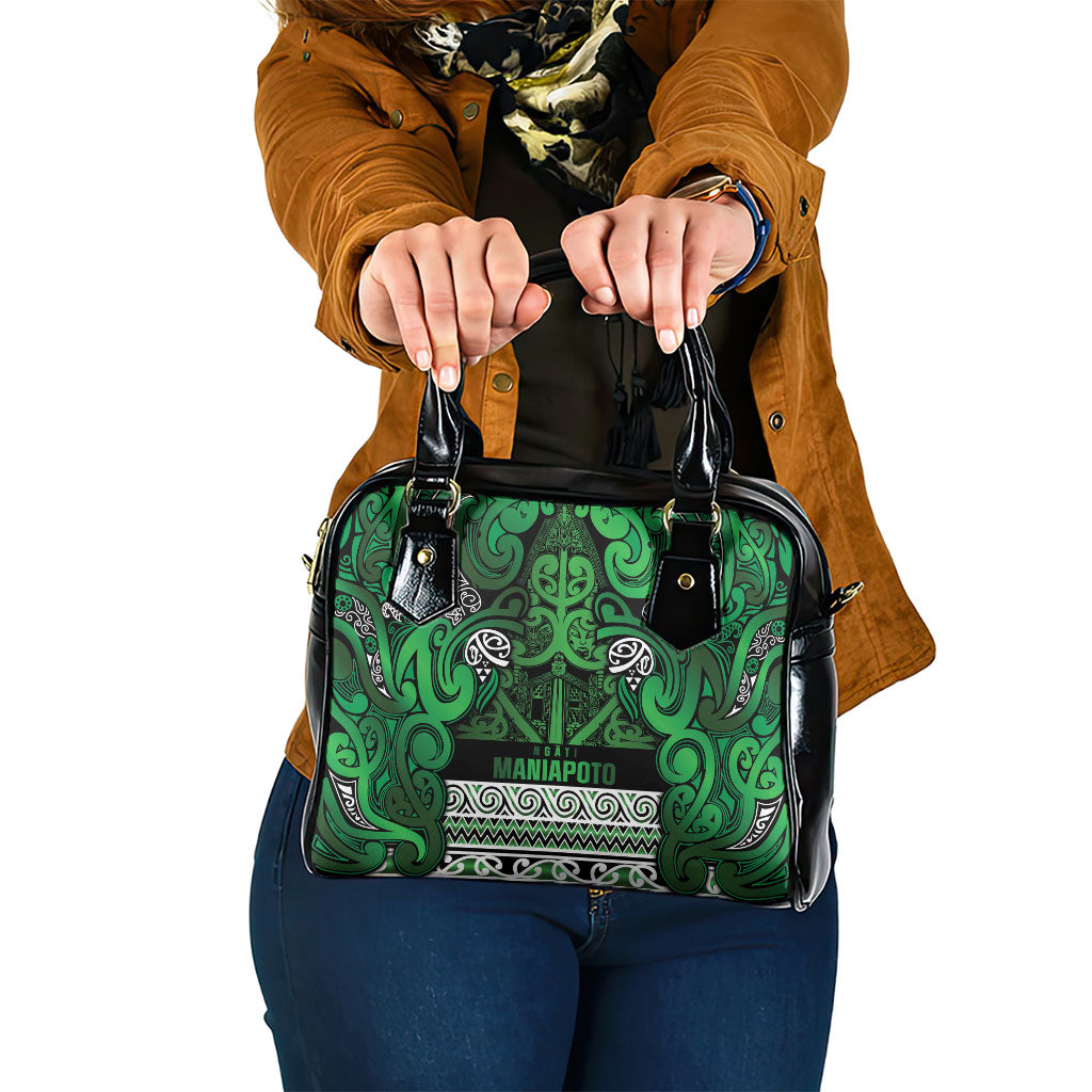 Aotearoa Iwi Ngati Maniapoto Shoulder Handbag Maori Wharenui House Tribal Pattern