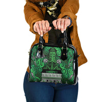 Aotearoa Iwi Ngati Maniapoto Shoulder Handbag Maori Wharenui House Tribal Pattern