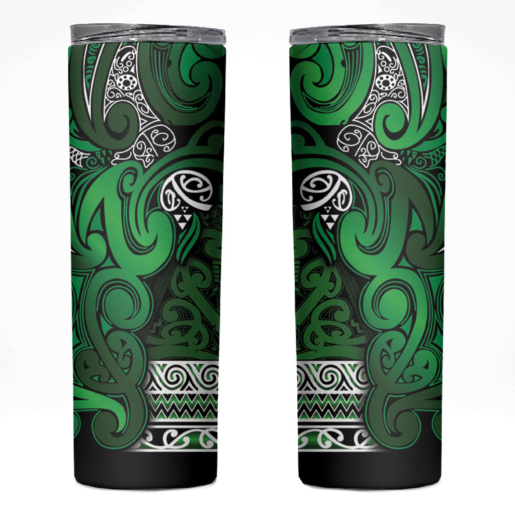 Aotearoa Iwi Ngati Maniapoto Skinny Tumbler Maori Wharenui House Tribal Pattern