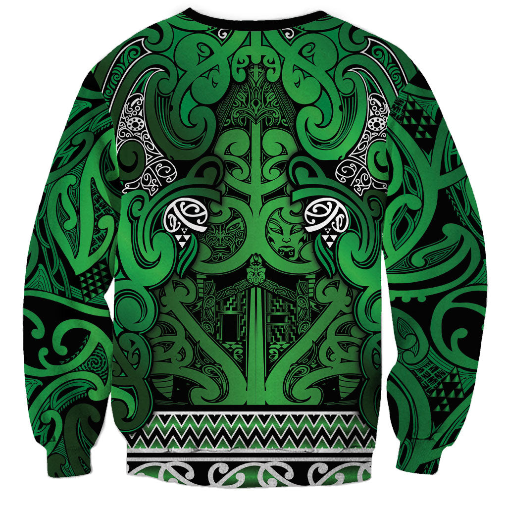 Aotearoa Iwi Ngati Maniapoto Sweatshirt Maori Wharenui House Tribal Pattern