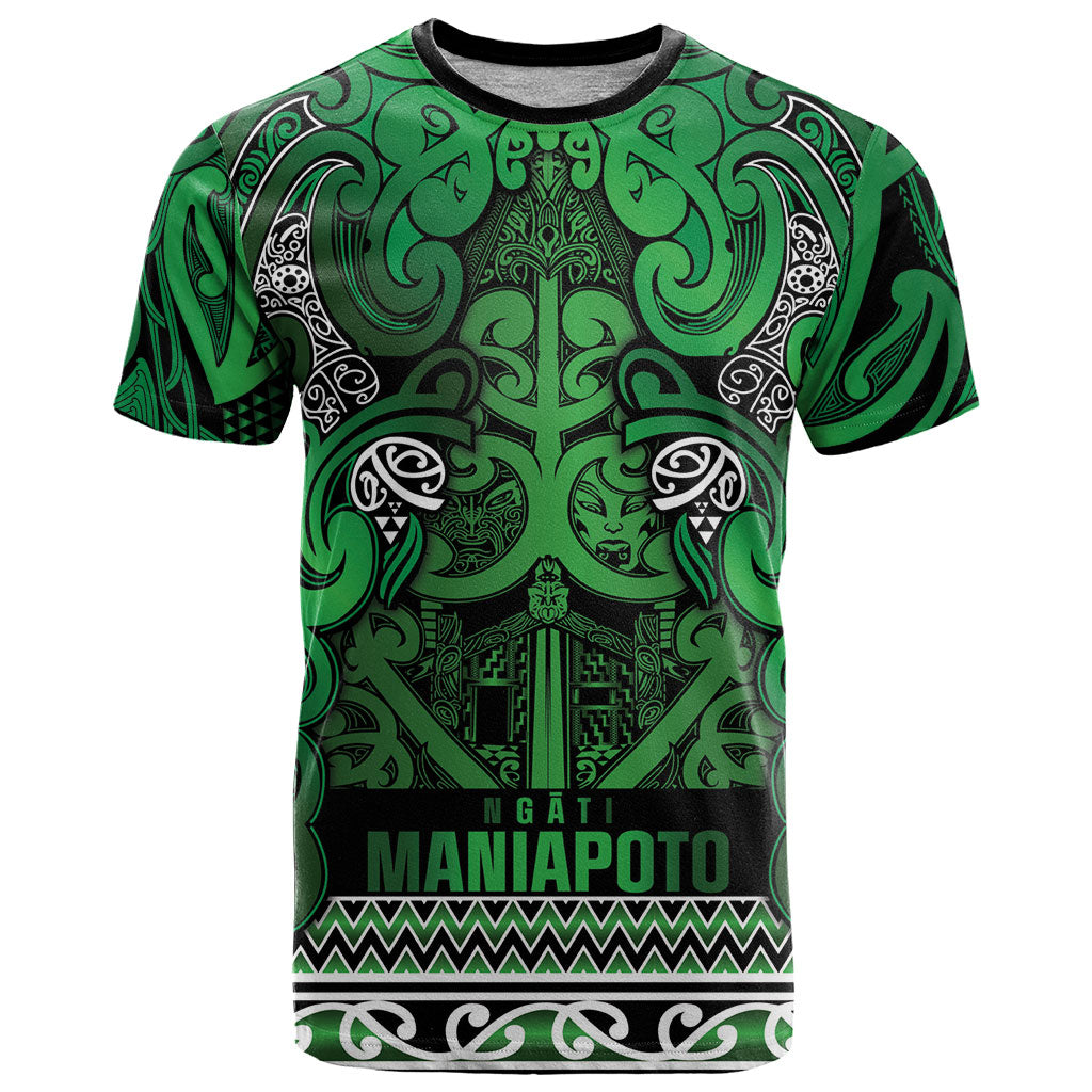Aotearoa Iwi Ngati Maniapoto T Shirt Maori Wharenui House Tribal Pattern LT9 Dark green - Polynesian Pride