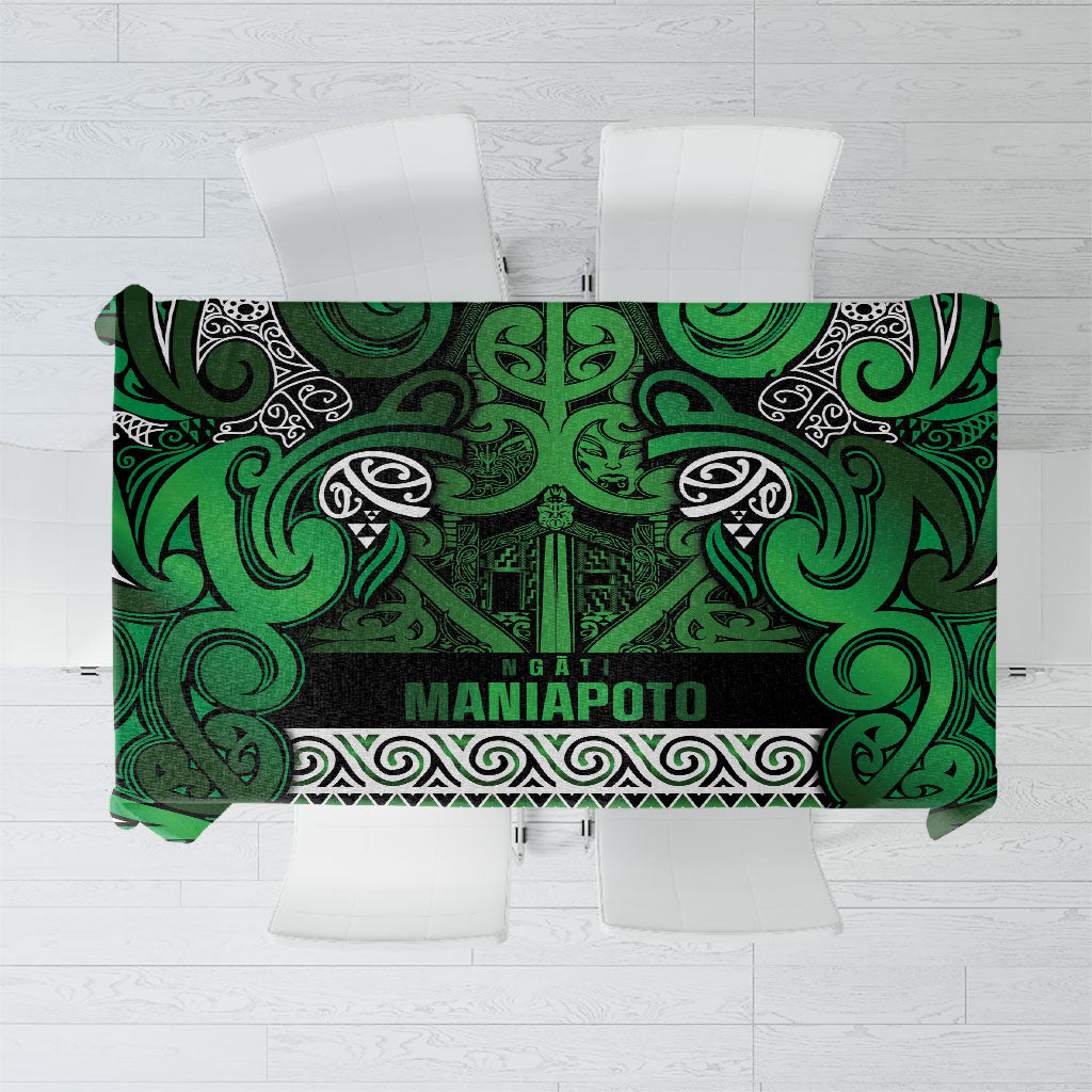 Aotearoa Iwi Ngati Maniapoto Tablecloth Maori Wharenui House Tribal Pattern LT9 Dark green - Polynesian Pride