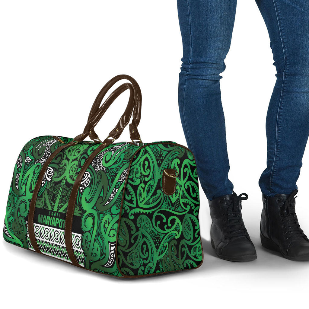 Aotearoa Iwi Ngati Maniapoto Travel Bag Maori Wharenui House Tribal Pattern