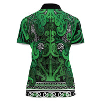 Aotearoa Iwi Ngati Maniapoto Women Polo Shirt Maori Wharenui House Tribal Pattern