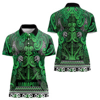 Aotearoa Iwi Ngati Maniapoto Women Polo Shirt Maori Wharenui House Tribal Pattern