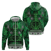 Aotearoa Iwi Ngati Maniapoto Zip Hoodie Maori Wharenui House Tribal Pattern