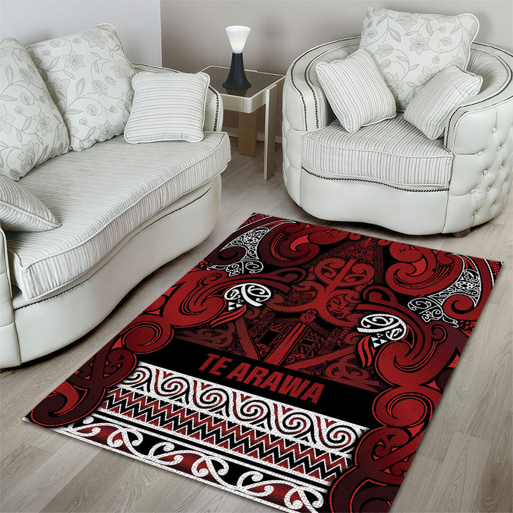 Aotearoa Iwi Te Arawa Area Rug Maori Wharenui House Tribal Pattern