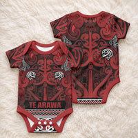 Aotearoa Iwi Te Arawa Baby Onesie Maori Wharenui House Tribal Pattern