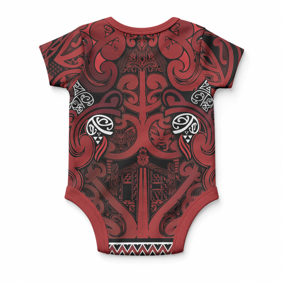 Aotearoa Iwi Te Arawa Baby Onesie Maori Wharenui House Tribal Pattern
