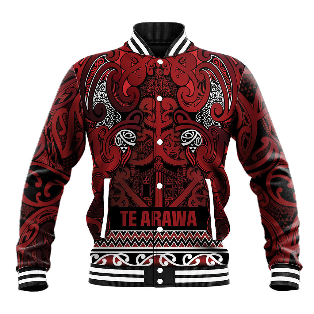 Aotearoa Iwi Te Arawa Baseball Jacket Maori Wharenui House Tribal Pattern