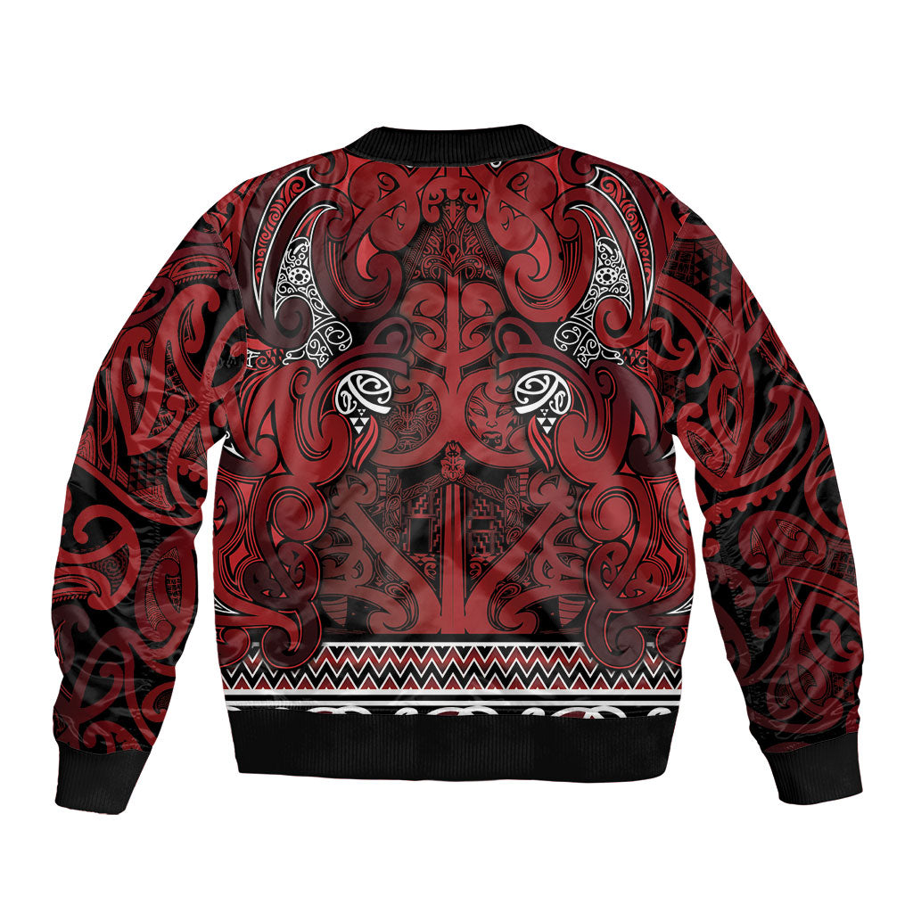 Aotearoa Iwi Te Arawa Bomber Jacket Maori Wharenui House Tribal Pattern