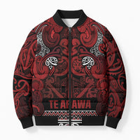 Aotearoa Iwi Te Arawa Bomber Puffer Jacket Maori Wharenui House Tribal Pattern