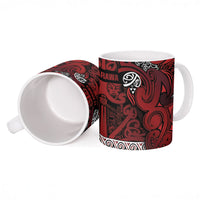 Aotearoa Iwi Te Arawa Ceramic Mug Maori Wharenui House Tribal Pattern
