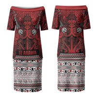 Aotearoa Iwi Te Arawa Couples Matching Puletasi and Hawaiian Shirt Maori Wharenui House Tribal Pattern