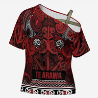 Aotearoa Iwi Te Arawa Cross Shoulder Shirt Maori Wharenui House Tribal Pattern
