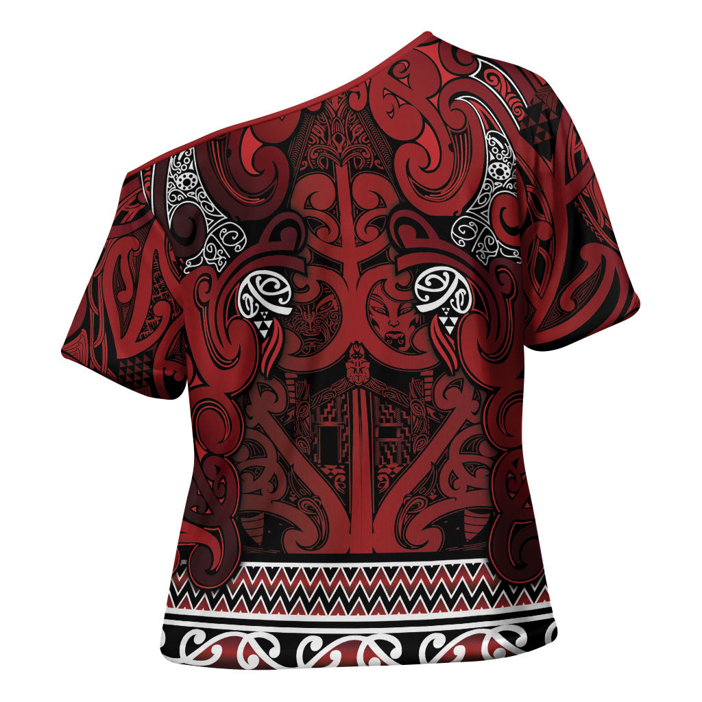 Aotearoa Iwi Te Arawa Cross Shoulder Shirt Maori Wharenui House Tribal Pattern