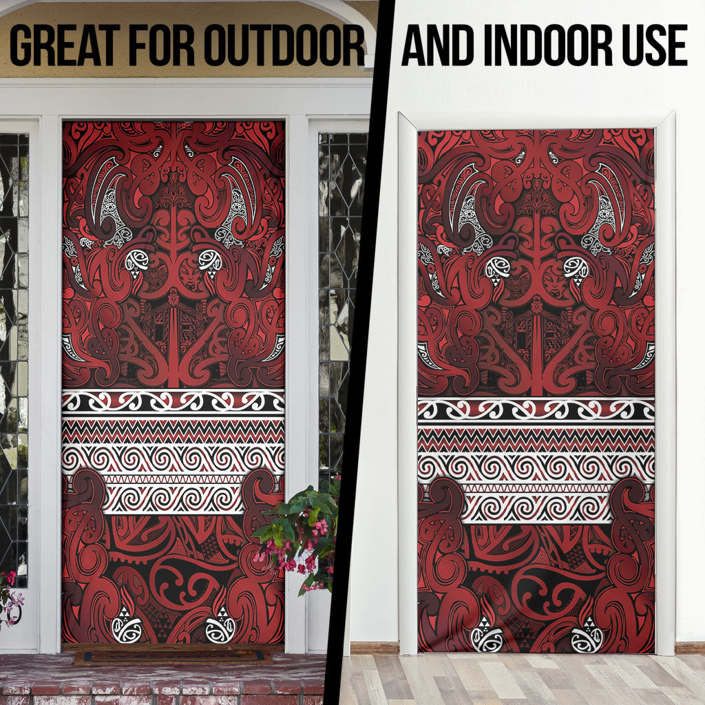 Aotearoa Iwi Te Arawa Door Cover Maori Wharenui House Tribal Pattern