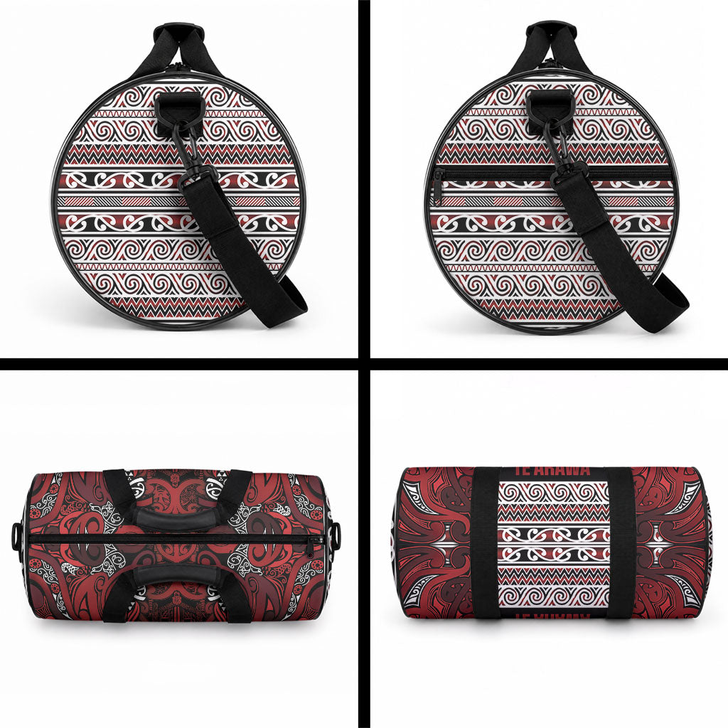 Aotearoa Iwi Te Arawa Duffle Bag Maori Wharenui House Tribal Pattern