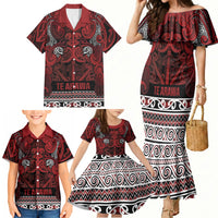 Aotearoa Iwi Te Arawa Family Matching Mermaid Dress and Hawaiian Shirt Maori Wharenui House Tribal Pattern