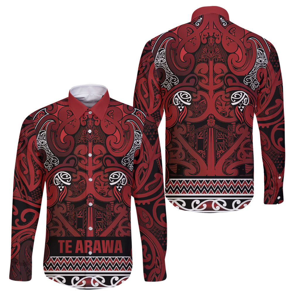 Aotearoa Iwi Te Arawa Family Matching Mermaid Dress and Hawaiian Shirt Maori Wharenui House Tribal Pattern