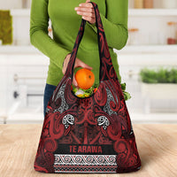 Aotearoa Iwi Te Arawa Grocery Bag Maori Wharenui House Tribal Pattern