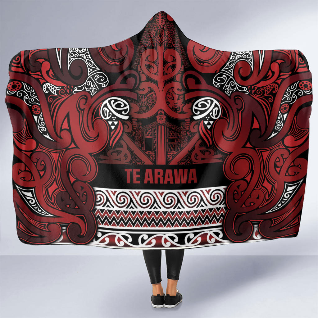 Aotearoa Iwi Te Arawa Hooded Blanket Maori Wharenui House Tribal Pattern