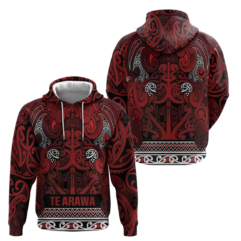Aotearoa Iwi Te Arawa Hoodie Maori Wharenui House Tribal Pattern