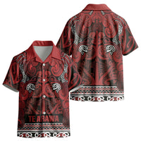 Aotearoa Iwi Te Arawa Kid Hawaiian Shirt Maori Wharenui House Tribal Pattern