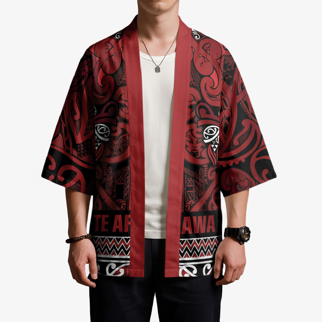 Aotearoa Iwi Te Arawa Kimono Maori Wharenui House Tribal Pattern
